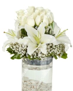 15 Adet Beyaz Gül Lilyum