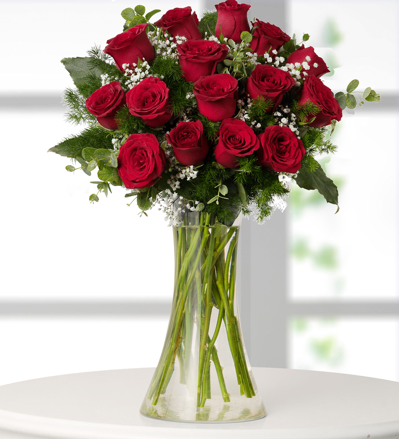 15 Kırmızı Gül Çiçek Sepeti Gönder