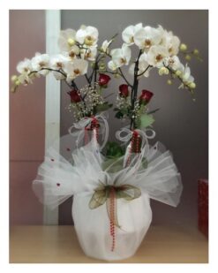 4 Dal Orkide ve 4 Adet Gül C-OR144