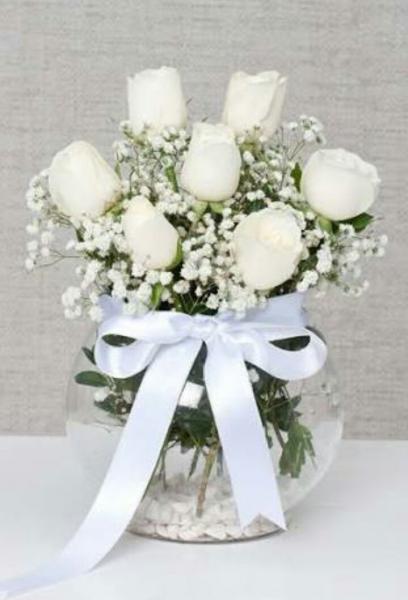 Aynı Gün Hızlı Teslimat'' Gözde Düşler 7 Beyaz Gül C-SER118