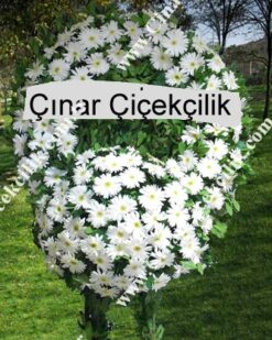 Beyaz Gerbera Cenaze Merasim Çelenği
