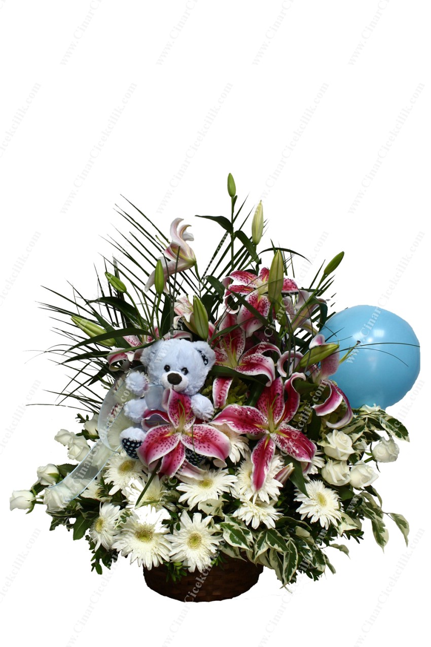 Hoşgeldin' Lilyum Gül Gerbera C-AR128