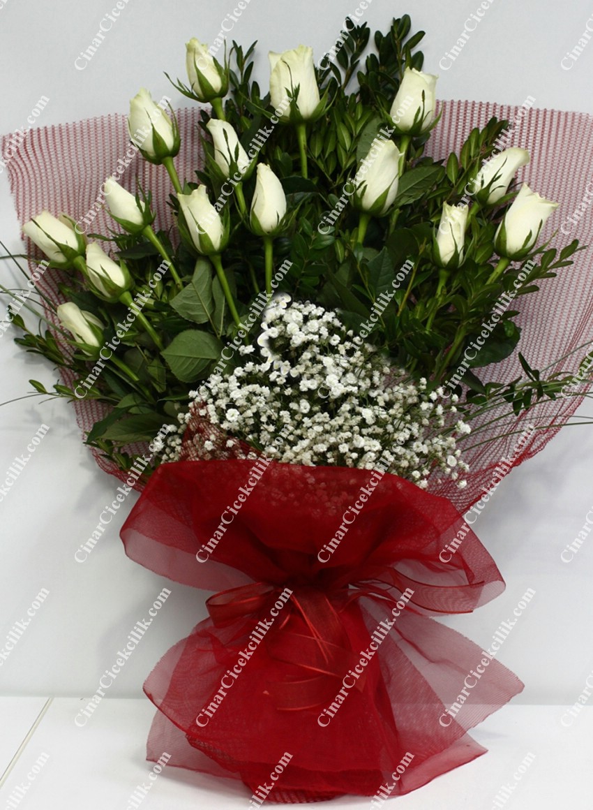 Beyaz Büyü Beyaz Gül Buketi C-BUK137