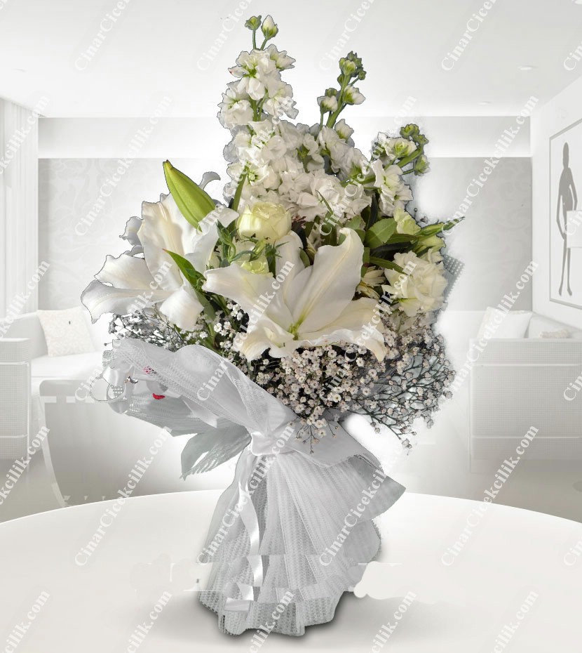 Beyaz Mutluluk Kokulu Buket