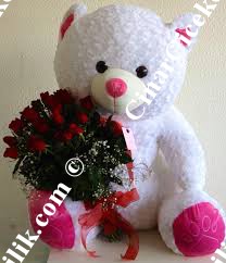 Kırmızı Gül Büyük Boy Oyuncak Ayı C-OY111