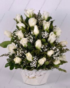 Aşkın Işıltısı 21 Beyaz Gül C-CAM134