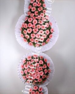 3 Katlı Pembe Düğün Açılış Nikah Çelenk Çiçekleri