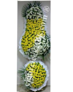 Sarı Beyaz Düğün Nişan Açılış Çelenk