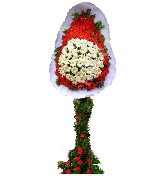 Tek Katlı Kırmızı Beyaz Düğün Açılış Nikah Çiçeği