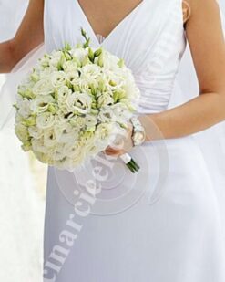 Gelin Buketi Beyaz Gül ve Lisyantus