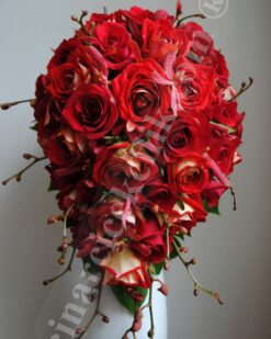 Kırmızı Gül Gelin Buketleri Sakmalı