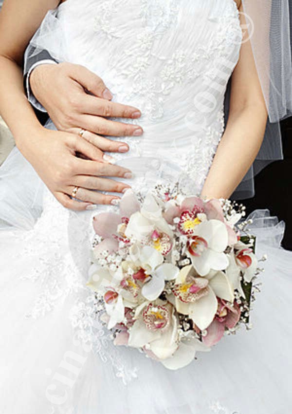 Gelin Buketi Beyaz Orkide