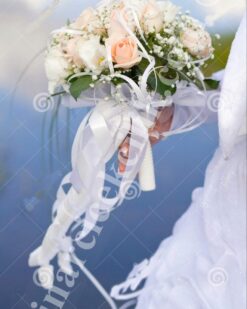 Gelin Buketi Pembe Gül Somon Gül