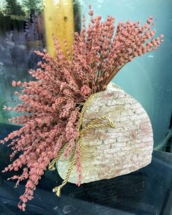 Kuru Lavanta Kaliteli Kalp Taş Vazoda