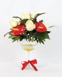 Bir Kadeh Sevgi Beyaz Gül  C-AR103