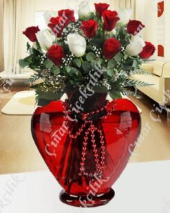 Aşk Şarıkısı 6 Beyaz 9 Kırmızı Gül C-KLP120