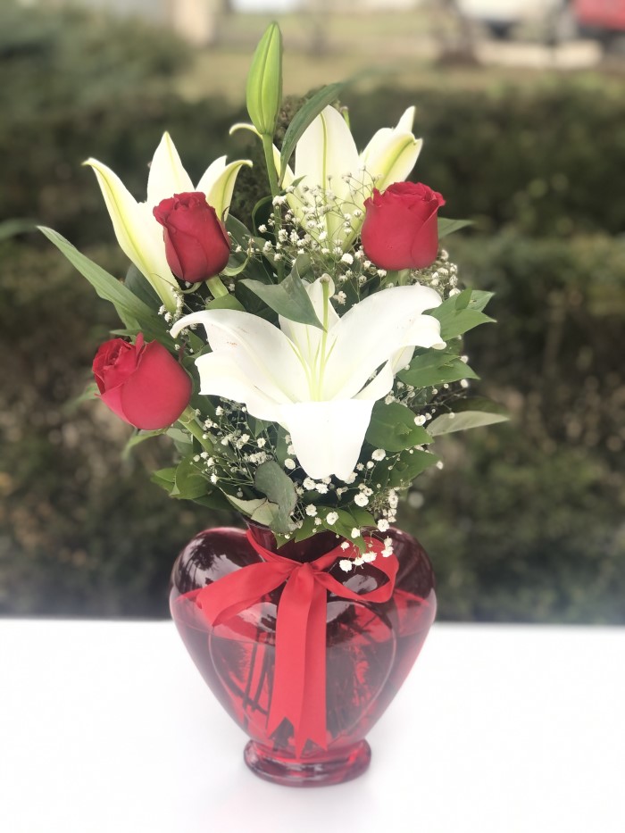 Kırmızı 3 Gül Zambak - Red Lovers