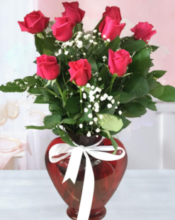 Gülümseten Sevgiliye, 9 Adet Pembe Gül - C-KLP127