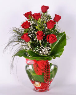 Kalbim Senin 9 Kırmızı Gül C-KLP114