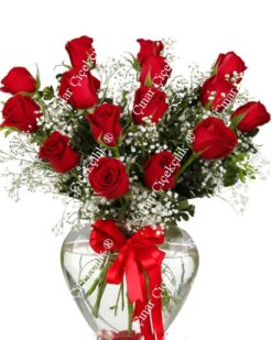 Aşkın Kucakladığı 15 Kırmızı Gül C-KLP107