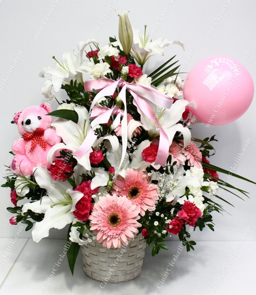 Aynı Gün Hızlı Teslimat'' Pembe Gizem Pembe Lilyum ve Oyuncak