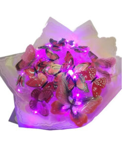 Led Işıklı Renkli Kelebek Buketi - Modern ve Şık Çiçek Tasarımı