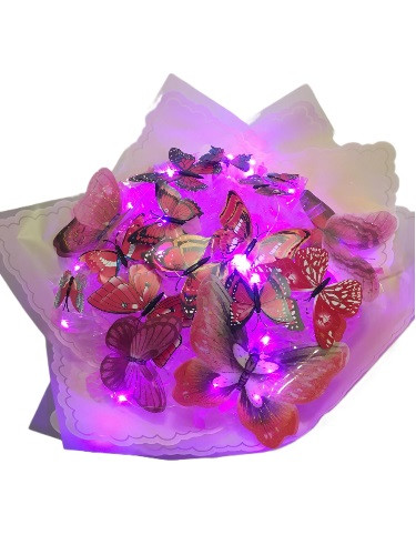 Led Işıklı Renkli Kelebek Buketi - Modern ve Şık Çiçek Tasarımı