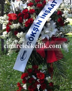 Çift Katlı Kırmızı Beyaz Düğün Nişan Çiçeği