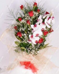 Kalbim Senin Orkide Kırmızı Gül  Buketi C-BUK158