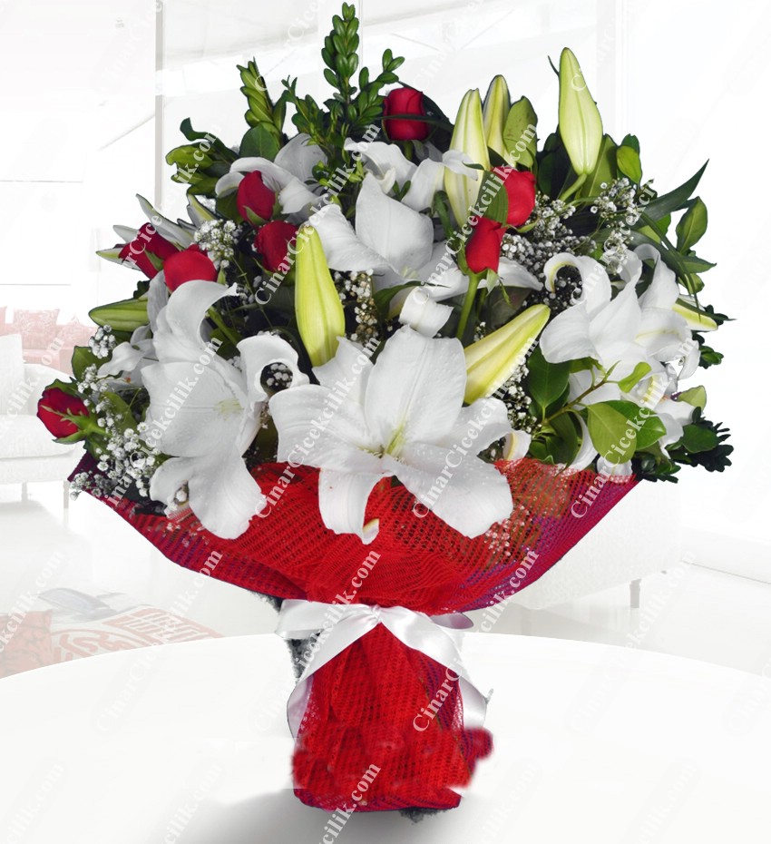 Aşkım Lilyum ve Gül Buketi C-BUK139