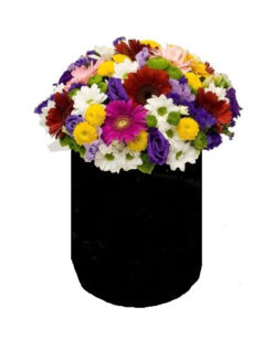 Kutu içinde sunulan taze mevsim çiçekleri, doğal ve zarif tasarımı ile dikkat çeker.