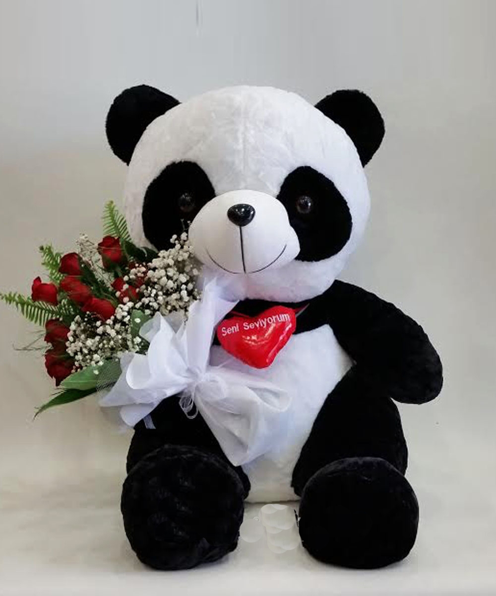 Aşk Bekçisi Oyncak Panda 13 Gül C-OY132
