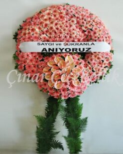 Pembe Göbekli Cenaze Çelenği