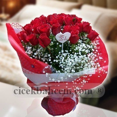 Aşk Büyüsü Kırmızı 25 Adet Gül Buketi - Görsel 4