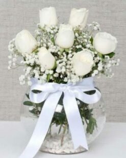 'Aynı Gün Hızlı Teslimat'' Gözde Düşler 7 Beyaz Gül C-SER118