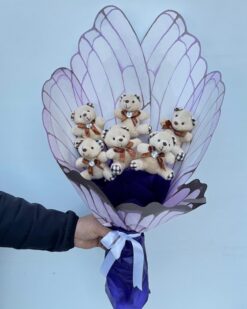 papyonlu Ayıcık Buketi - 6 Adet