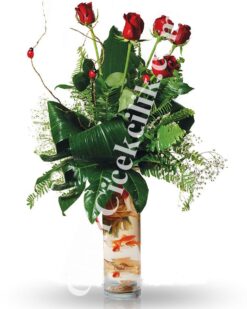 Uğurum '' Balıklı Çiçek Aranjmanı''