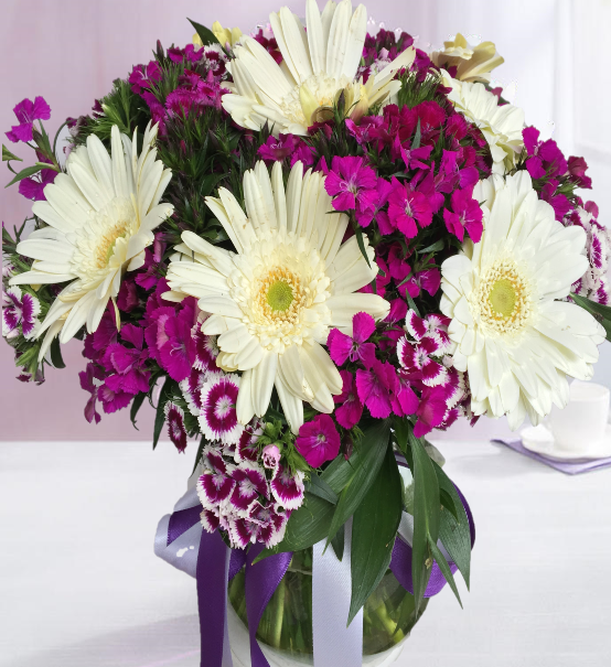 Cam Fanusta Hüsnü Yusuf ve Beyaz Gerbera - C-CAM142 - Görsel 2