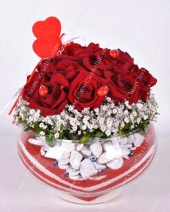 Aşkın Ateşi' 11 Adet Kırmızı Gül Aranjmanı C-GL10