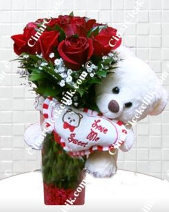 Kırmızı Gül Oyuncak Ayı C-OY115
