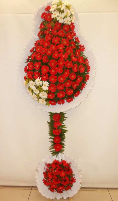 Çift Katlı Kırmızı Beyaz Düğün Nişan Açılış Çiçekleri - Görsel 2