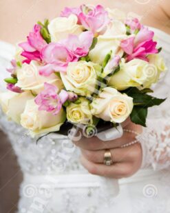 Gelin Buketi Beyaz Gül Frezya