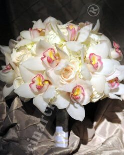 Beyaz Orkide Beyaz Gül Gelin Buketleri