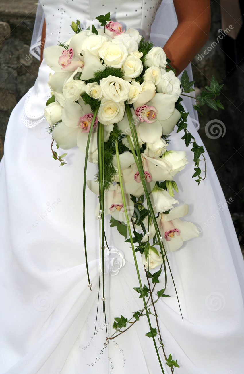 Gelin Buketi Beyaz Orkide Gül Sakmalı - Görsel 2