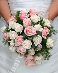 Gelin Buketi Pembe Gül Beyaz Gül