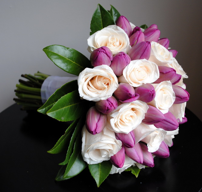 Lila Lale Somon Gelin Buketi - Görsel 2