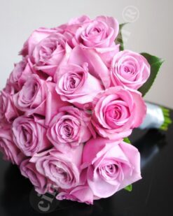 Lila Gül Gelin Buketi Yuvarlak