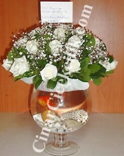 Beyaz Düş Gül Çiçek Aranjmanı