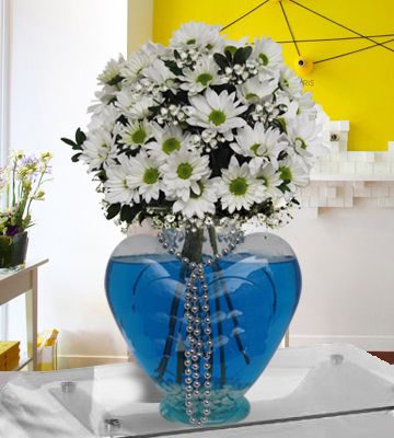 Kalp Vazoda Kır Çiçekleri C-KLP115 - Görsel 2