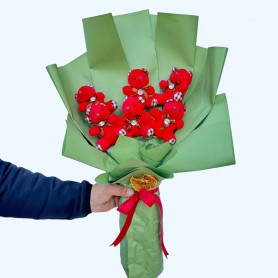 Kırmızı Ayıcık Buketi - 6'lı Set - Görsel 2